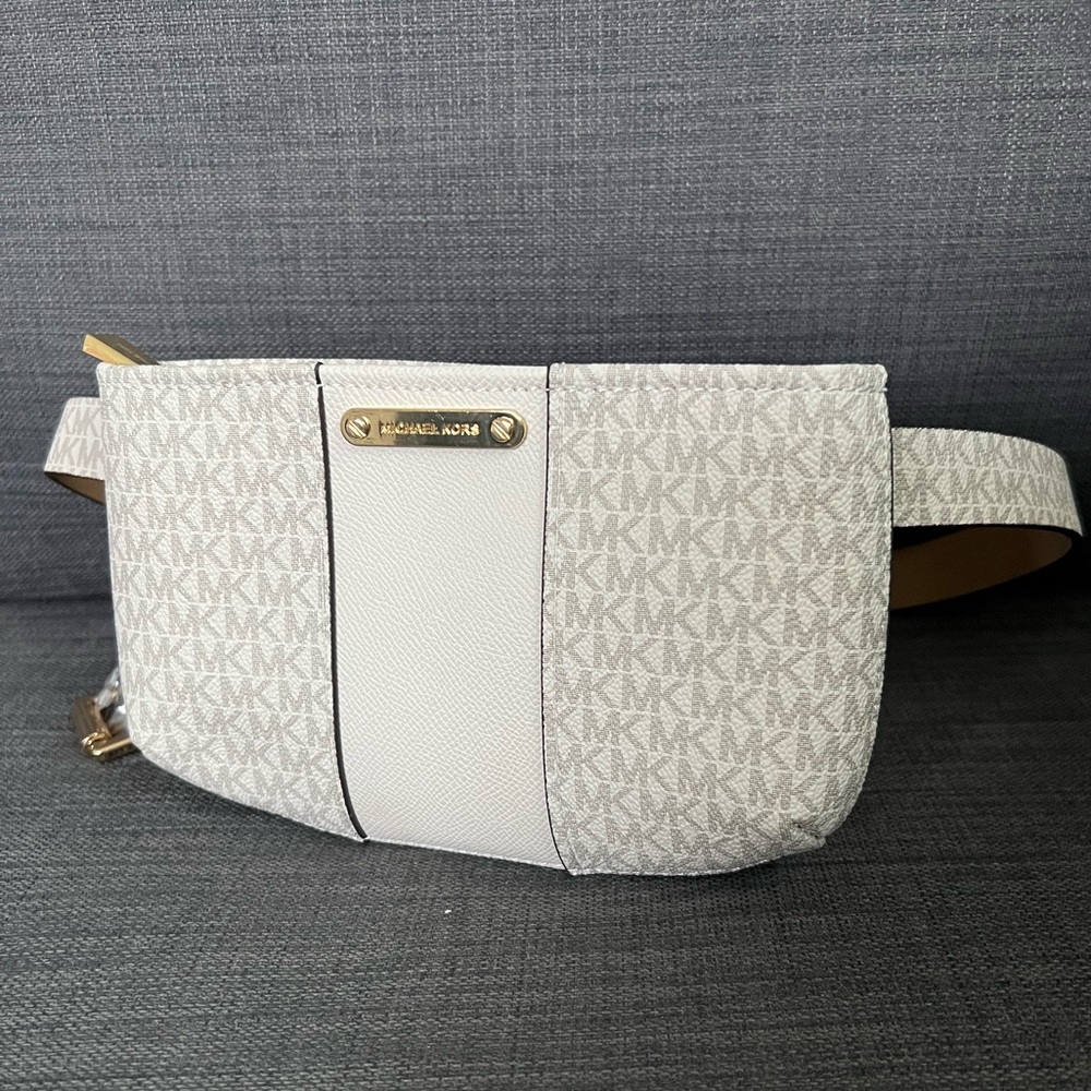 NWT MICHAEL KORS MK SIGNATURE FANNY PACK BAG ON BELT
